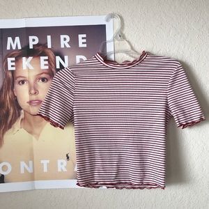 zara striped crop top